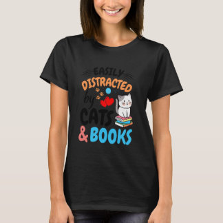 Gemakkelijk Afgeleid door Katten en Boeken - Grapp T-shirt