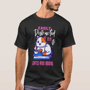 Gemakkelijk Afgeleid door Katten en Boeken Kat 9 T-shirt
