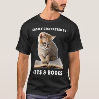 Gemakkelijk Afgeleid door Katten en Boeken Kat Boe T-shirt