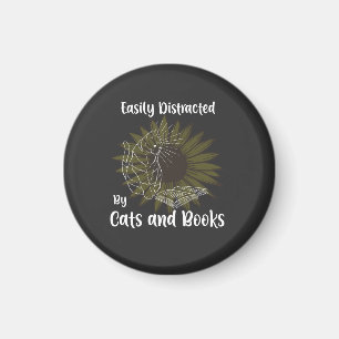 Gemakkelijk afgeleid door katten en boeken magneet