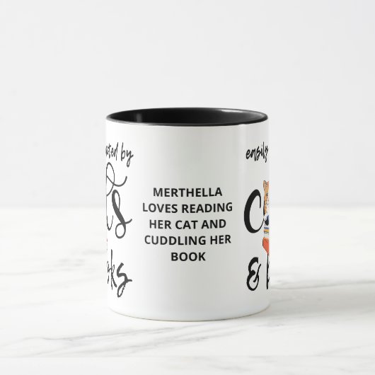 GEMAKKELIJK AFGELEID DOOR KATTEN EN BOEKEN SCHATTI MOK (Midden)