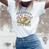 Gemakkelijk afgeleid door Katten en Boeken Tshirt