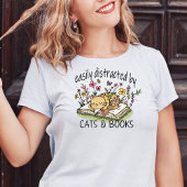 Gemakkelijk afgeleid door Katten en Boeken Tshirt