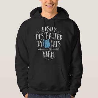 Gemakkelijk Afgeleid Door Katten En Breigaren Hoodie