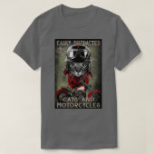 Gemakkelijk afgeleid door katten en motorfietsen z t-shirt (Design voorkant)