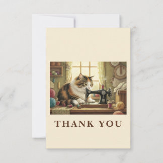 Gemakkelijk Afgeleid Door Katten En Naaien - Kat N Bedankkaart