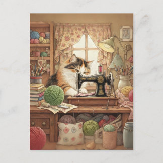 Gemakkelijk Afgeleid Door Katten En Naaien - Kat N Briefkaart