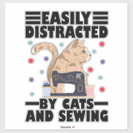 Gemakkelijk Afgeleid Door Katten En Naaien kattenl Sticker