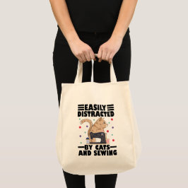 Gemakkelijk Afgeleid Door Katten En Naaien kattenl Tote Bag