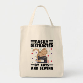 Gemakkelijk Afgeleid Door Katten En Naaien kattenl Tote Bag