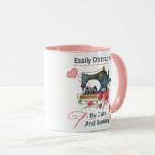 Gemakkelijk afgeleid door katten en naaien - naaik mok (Voorkant rechts)