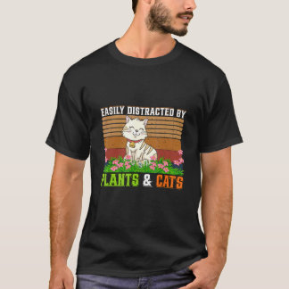 Gemakkelijk Afgeleid Door Katten En Planten   Kat  T-shirt