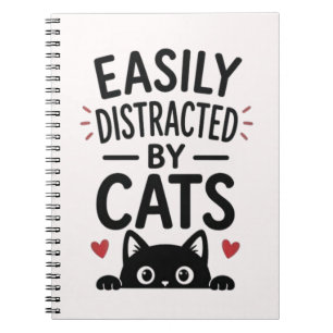Gemakkelijk Afgeleid Door Katten Fun Cat Lover Cit Notitieboek