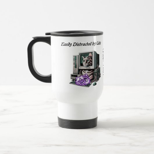 Gemakkelijk afgeleid door katten - Funny Cat Mok (Links)