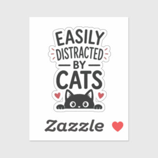Gemakkelijk Afgeleid Door Katten Grappige Kattenli Sticker