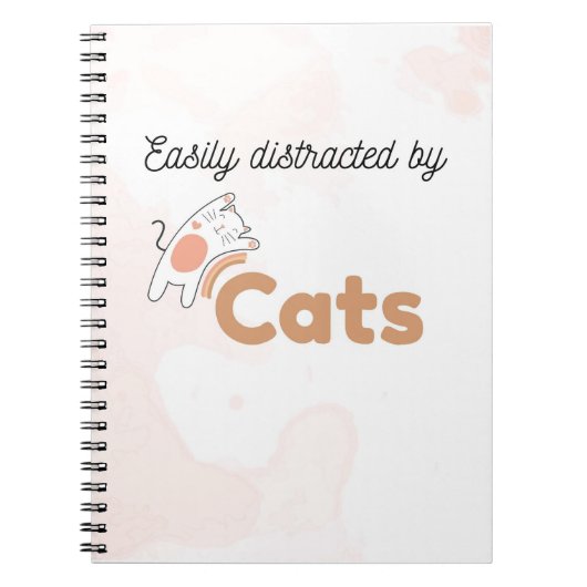 Gemakkelijk Afgeleid door Katten Mooie Kat Notitie Notitieboek (Voorkant)