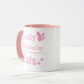 Gemakkelijk afgeleid door katten Schattig Grappig Mok (Voorkant links)