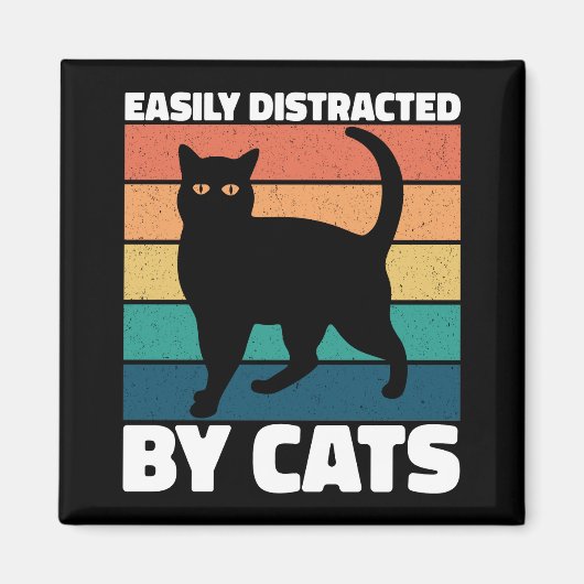 Gemakkelijk afgeleid door katten Schattigee kitten Magneet (Voorkant)