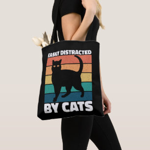Gemakkelijk afgeleid door katten Schattigee kitten Tote Bag