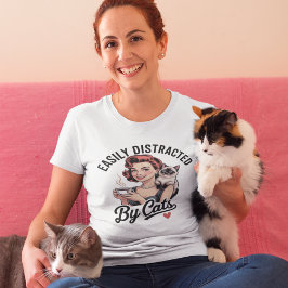 Gemakkelijk Afgeleid door Katten T-shirt