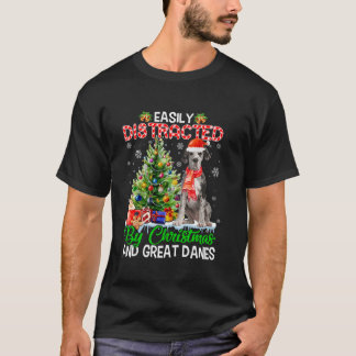 Gemakkelijk afgeleid door Kerstmis Grote Denen San T-shirt