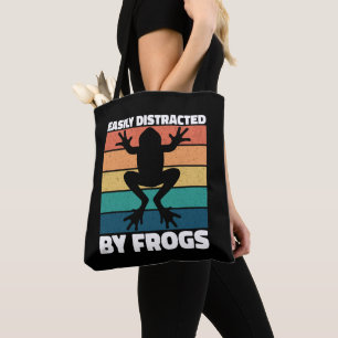 Gemakkelijk afgeleid door kikkers liefhebbers kleu tote bag
