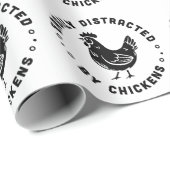 Gemakkelijk afgeleid door kippen boerderij life qu cadeaupapier (Rol Hoek)