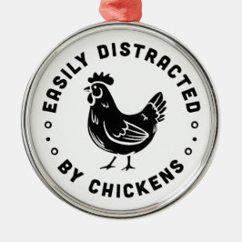 Gemakkelijk afgeleid door kippen boerderij life qu metalen ornament