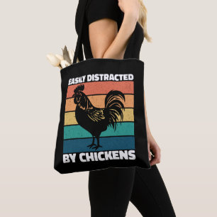 Gemakkelijk afgeleid door kippen boerenliefhebbers tote bag
