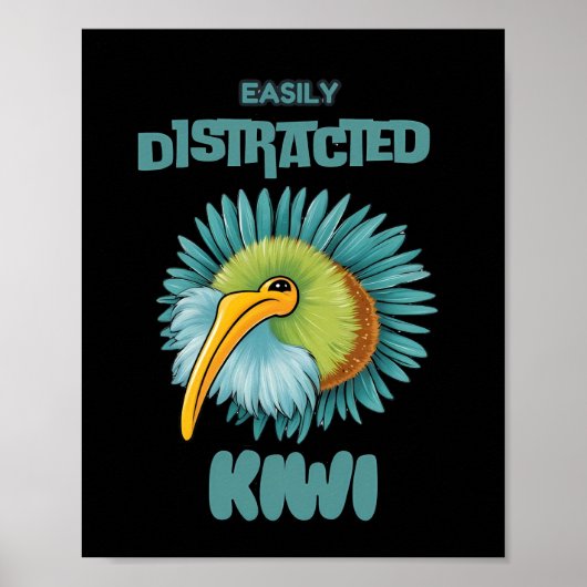Gemakkelijk afgeleid door kiwi poster (Voorkant)