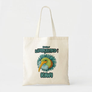 Gemakkelijk afgeleid door kiwi tote bag