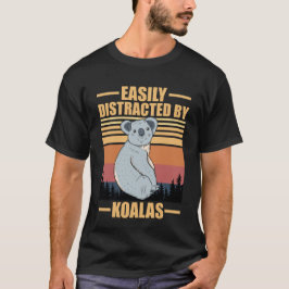 gemakkelijk afgeleid door koala's t-shirt
