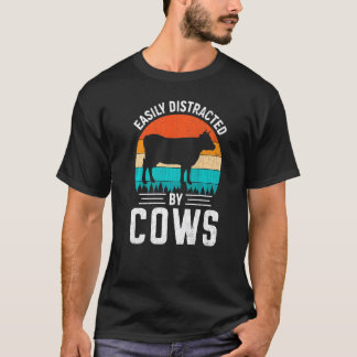 Gemakkelijk Afgeleid Door Koeien Leuk Cute Koe Die T-shirt