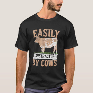Gemakkelijk Afgeleid Door Koeien Veeboer Boerderij T-shirt