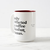Gemakkelijk afgeleid door koffie & Koreaanse Drama Tweekleurige Koffiemok (Voorkant links)