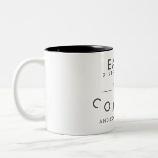 Gemakkelijk afgeleid door koffie? tweekleurige koffiemok