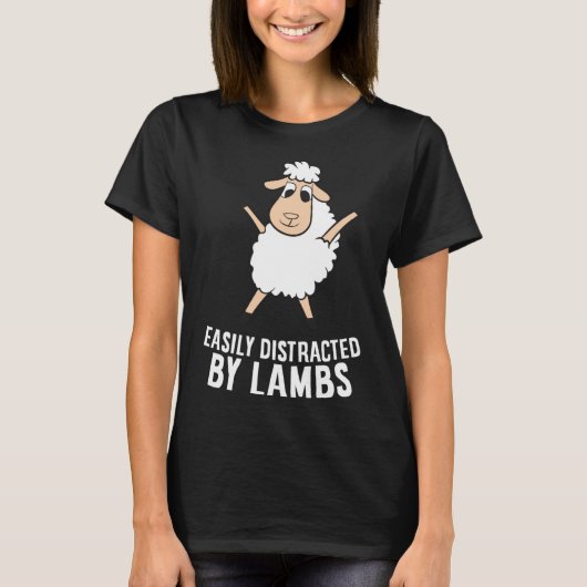 Gemakkelijk afgeleid door lammeren Funny Lamb Love T-shirt (Voorkant)