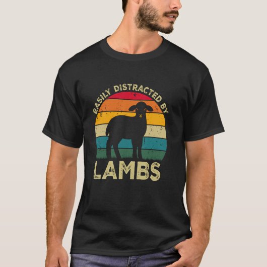 Gemakkelijk afgeleid door lammeren, grappige Schat T-shirt (Voorkant)