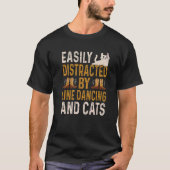 Gemakkelijk afgeleid door Line Dancing en Cats Lin T-shirt (Voorkant)