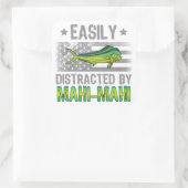 Gemakkelijk afgeleid door Mahi Mahi, Vissers Ameri Vierkante Sticker (Tas)