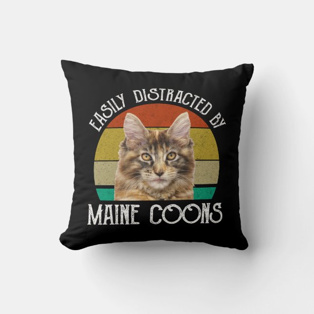 Gemakkelijk afgeleid door Maine Coons Kussen (Voorkant)