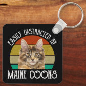 Gemakkelijk afgeleid door Maine Coons Sleutelhanger (Achterkant)