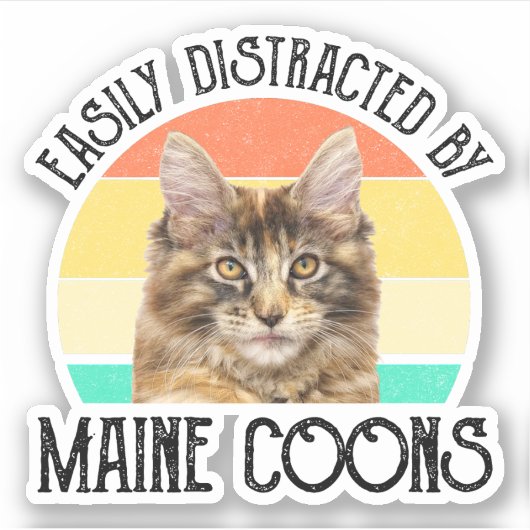 Gemakkelijk Afgeleid Door Maine Coons Sticker (Voorkant)