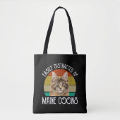 Gemakkelijk afgeleid door Maine Coons Tote Bag (Voorkant)