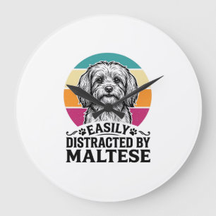 Gemakkelijk Afgeleid Door Maltese Vintage Hond Des Grote Klok