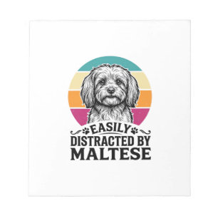 Gemakkelijk Afgeleid Door Maltese Vintage Hond Des Notitieblok