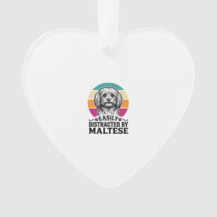 Gemakkelijk Afgeleid Door Maltese Vintage Hond Des Ornament