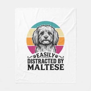 Gemakkelijk Afgeleid Door Maltezer Vintage Hond De Fleece Deken