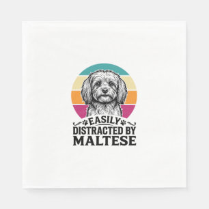 Gemakkelijk Afgeleid Door Maltezer Vintage Hond De Servet