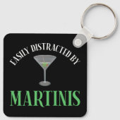 Gemakkelijk Afgeleid Door Martinis Sleutelhanger (Achterkant)